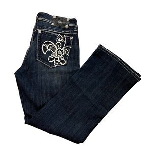 Miss Me Jeans Embroidered Fleur de lis 
Boot Size 31